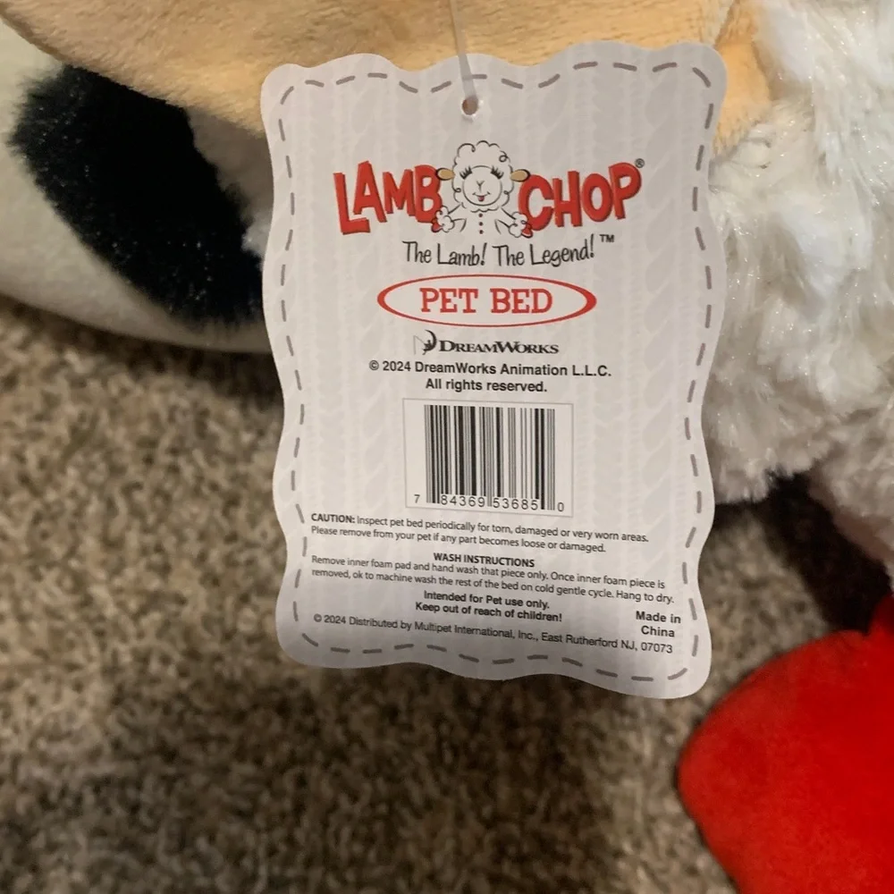 LMT: Plush Lamb (small) Pet Cozy Bed - Cream in Color